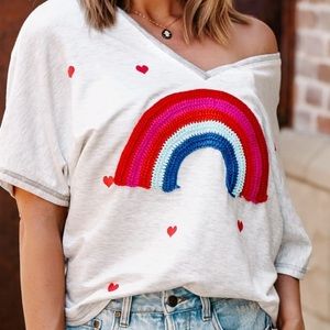 Crochet rainbow sweatshirt